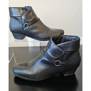 Kim Rogers Women's Zip-Up Ankle Boot Black Size Cuffed‎ Style Sz 8M